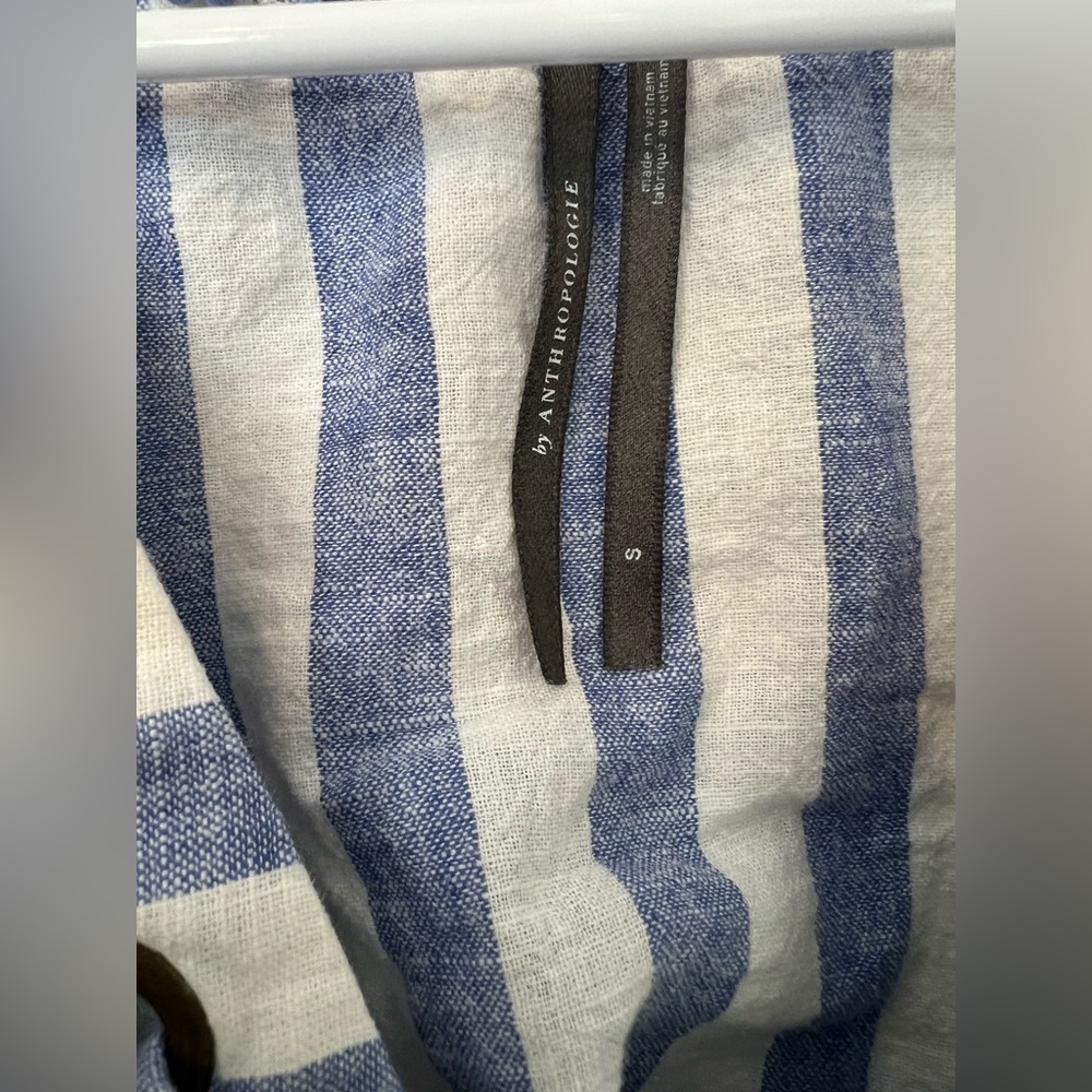 Free People Striped Lace-Up Dolman Blouse in Blue and White sz S - Picture 7 of 7